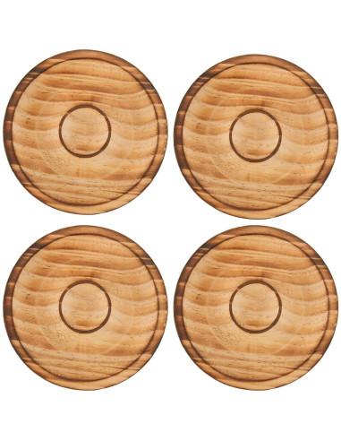 Bandeja de Exhibición de Pulseras de Madera Redonda 4 Piezas