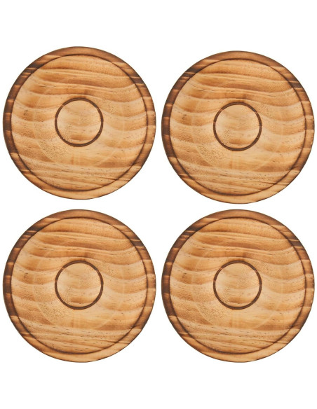 Bandeja de Exhibición de Pulseras de Madera Redonda 4 Piezas
