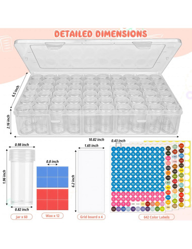Organizador de Pintura de Diamantes KQYSLXG 60 Rejillas