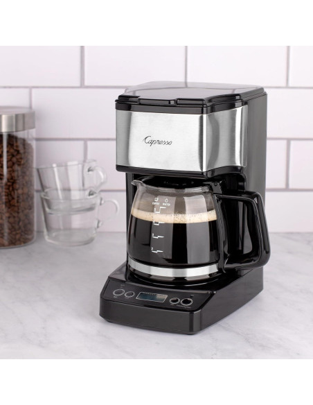 Cafetera de Goteo Mini Capresso 5 Tazas Negra Acero