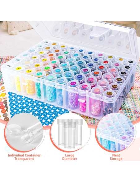 Organizador de Pintura de Diamantes KQYSLXG 60 Rejillas