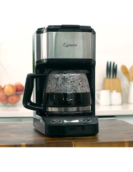 Cafetera de Goteo Mini Capresso 5 Tazas Negra Acero