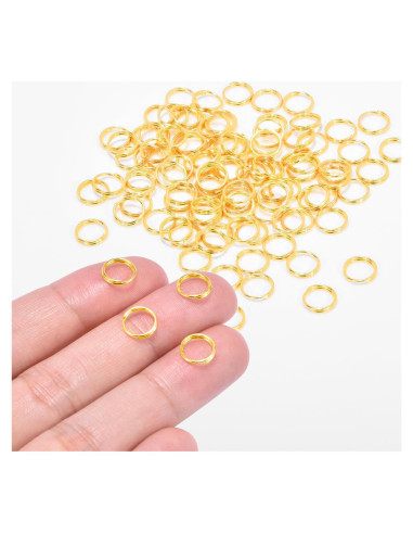 100 Anillos Divididos de Doble Bucle CooBigo 8mm Dorado