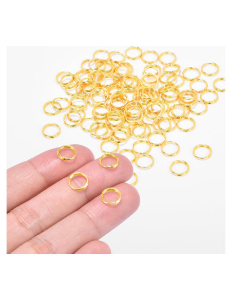100 Anillos Divididos de Doble Bucle CooBigo 8mm Dorado