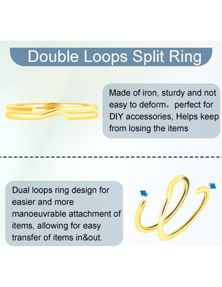 100 Anillos Divididos de Doble Bucle CooBigo 8mm Dorado