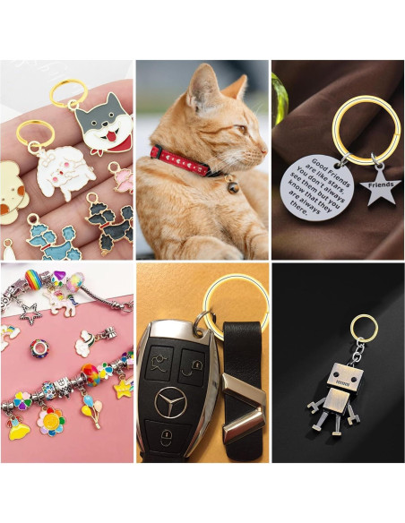 100 Anillos Divididos de Doble Bucle CooBigo 8mm Dorado