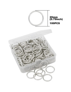 100 Anillas Abiertas 20mm Auvoau Conectores de Joyería Níquel 2