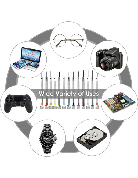 Juego de Destornilladores Teaaha 13PCS Precisión 0.6-2.0mm