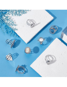 Bases de Anillo Ovaladas 8Pcs Acero Inoxidable UNICRAFTALE 2