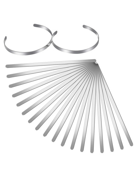 18 Pulseras Ajustables Hicarer de Acero Inoxidable DIY 16 cm