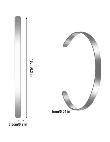 18 Pulseras Ajustables Hicarer de Acero Inoxidable DIY 16 cm