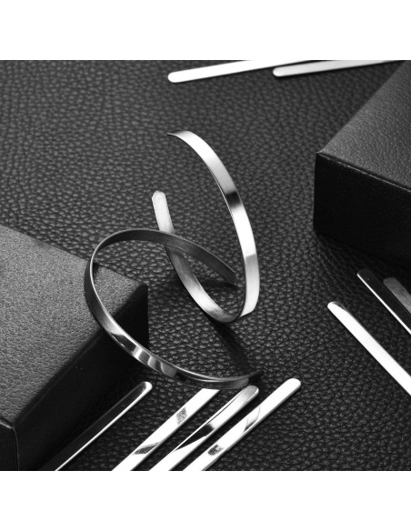 18 Pulseras Ajustables Hicarer de Acero Inoxidable DIY 16 cm