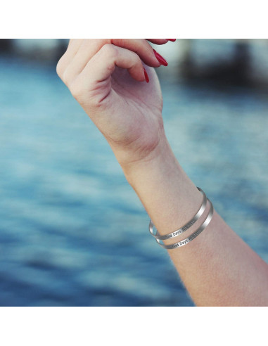 18 Pulseras Ajustables Hicarer de Acero Inoxidable DIY 16 cm