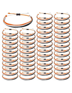 50 Pulseras Ajustables de Equipo Naranja, Blanco y Negro