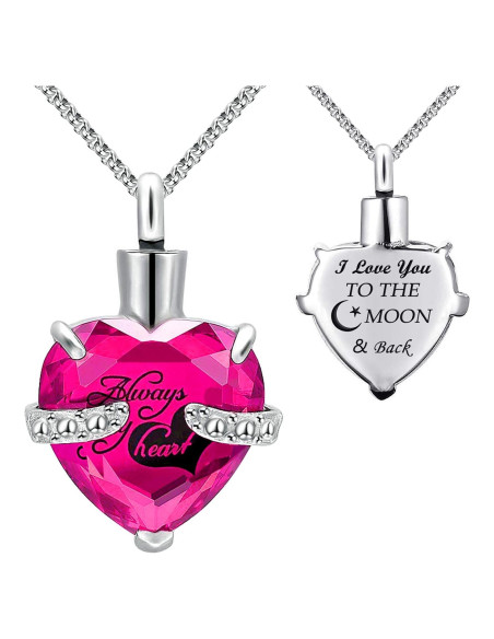 Collar de Urna para Cenizas YOUFENG Corazón Acero Inoxidable 60cm