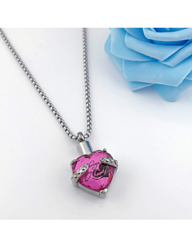 Collar de Urna para Cenizas YOUFENG Corazón Acero Inoxidable 60cm