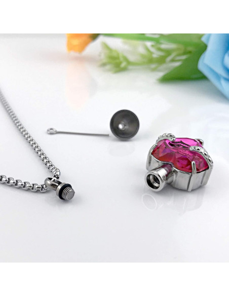 Collar de Urna para Cenizas YOUFENG Corazón Acero Inoxidable 60cm