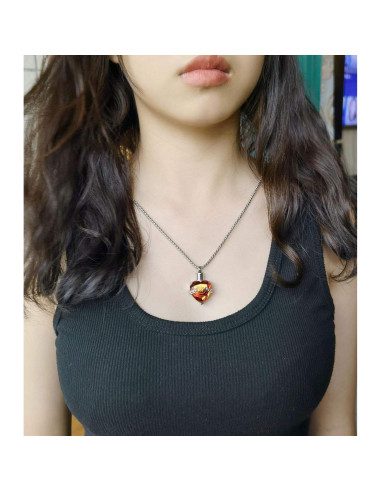 Collar de Urna para Cenizas YOUFENG Corazón Acero Inoxidable 60cm