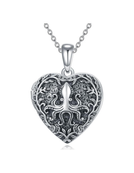 Collar de Plata Esterlina 925 con Medallón Corazón para Mujeres