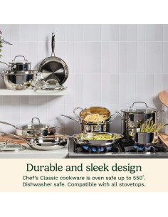 Cacerola de Acero Inoxidable Cuisinart 5.5L con Tapa y Asa 2