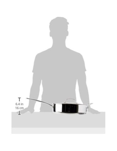 Cacerola de Acero Inoxidable Cuisinart 5.5L con Tapa y Asa