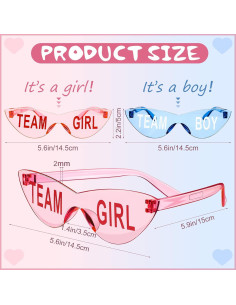 Gafas de Sol Revelación de Género Konohan 8 Pzas Azules y Rosas 2