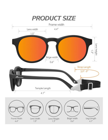 Gafas de sol Nacuwa para bebés UV400 Polarizadas 0-24 meses