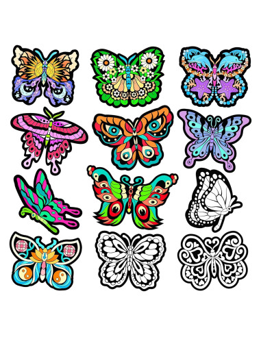 Paquete de 12 Mariposas de Terciopelo Colorables Stuff2Color