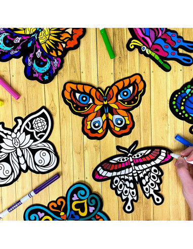 Paquete de 12 Mariposas de Terciopelo Colorables Stuff2Color
