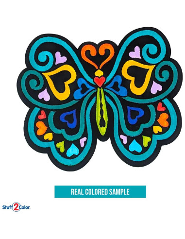 Paquete de 12 Mariposas de Terciopelo Colorables Stuff2Color