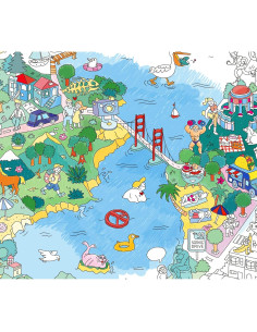 Póster Gigante para Colorear Omy San Francisco 101.6 x 71.12 cm 2