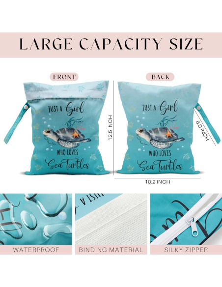 Bolsa Impermeable Reutilizable Tortuga Bebé 25.9x32cm