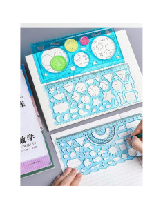 Regla Geométrica Multifuncional HY&GH - 3 Piezas para Dibujo 2