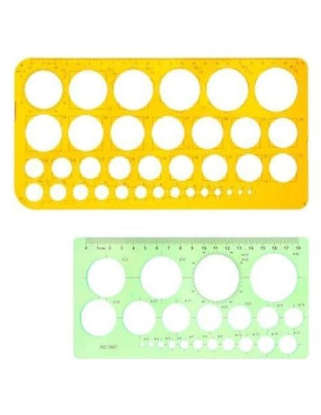 Plantilla de Dibujo de Círculo LNYMZD 2 Pcs Geométrica