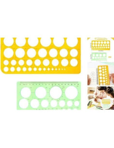 Plantilla de Dibujo de Círculo LNYMZD 2 Pcs Geométrica 2