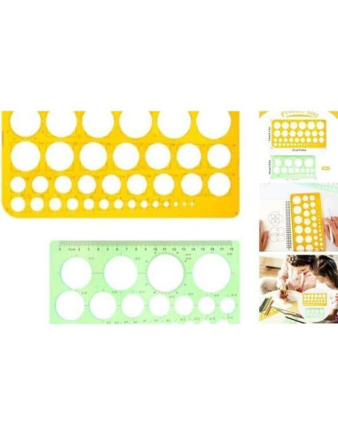 Plantilla de Dibujo de Círculo LNYMZD 2 Pcs Geométrica