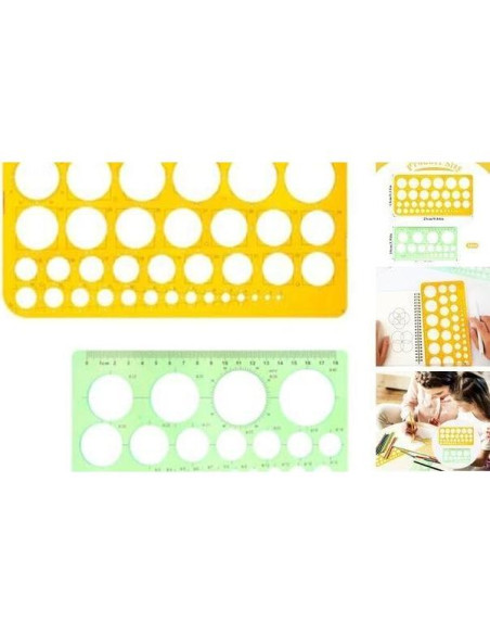 Plantilla de Dibujo de Círculo LNYMZD 2 Pcs Geométrica