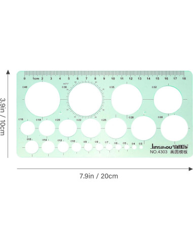 Plantilla de Dibujo de Círculo LNYMZD 2 Pcs Geométrica