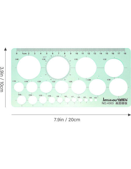 Plantilla de Dibujo de Círculo LNYMZD 2 Pcs Geométrica