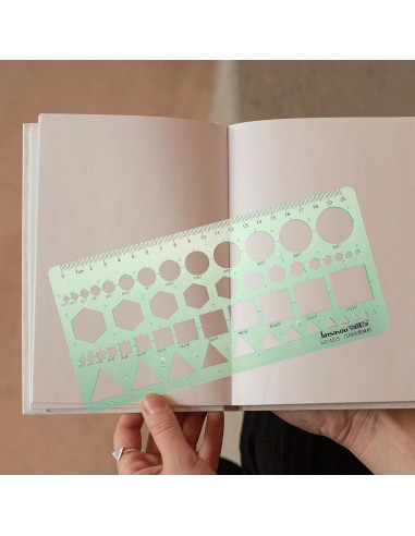 Plantilla de Dibujo de Círculo LNYMZD 2 Pcs Geométrica