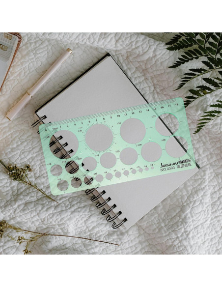 Plantilla de Dibujo de Círculo LNYMZD 2 Pcs Geométrica