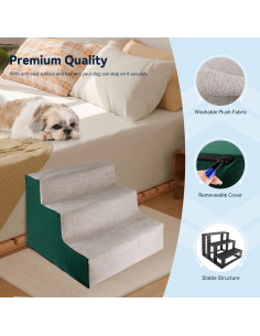 Escalera para Perros LESYPET 3 Pasos Antideslizante Verde 30 cm 2