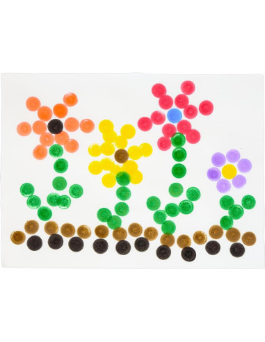 8 Marcadores Dabber Lavables No Tóxicos para Niños - Colores Primarios