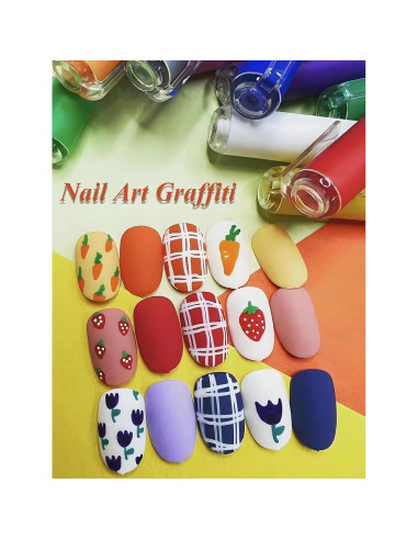 12 Lápices de Arte de Uñas Gorvalin - Secado Rápido 3D