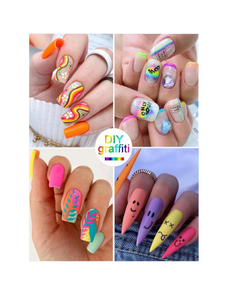 Set de 12 Lápices para Arte de Uñas Kalolary - Colores Vibrantes