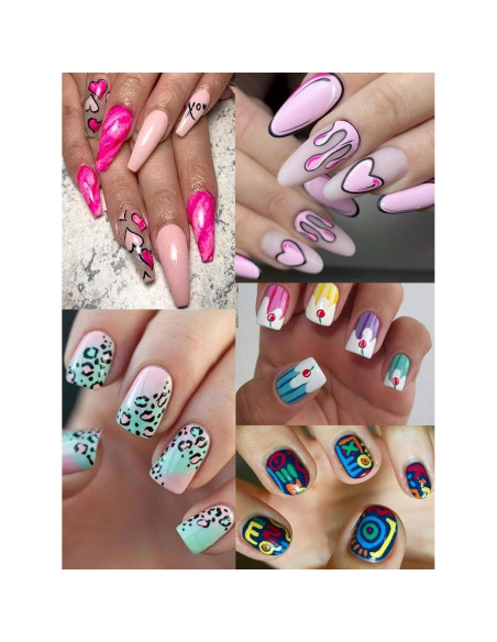 Set de 12 Lápices para Arte de Uñas Kalolary - Colores Vibrantes