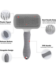 Cepillo Slicker Autolimpiante Lollimeow para Perros y Gatos 2