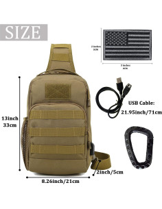 Bolsa Táctica Valinov Un Solo Hombro con USB 33x21cm 2