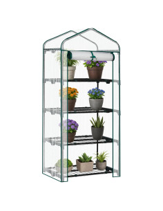 Invernadero Mini Outvita 4 Niveles PE 68.6x49.8x160 cm Blanco