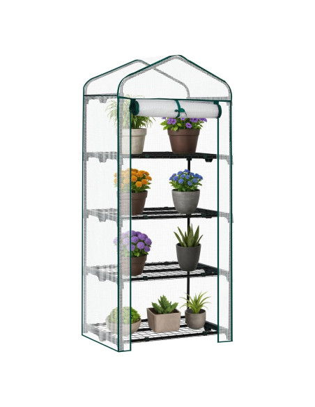 Invernadero Mini Outvita 4 Niveles PE 68.6x49.8x160 cm Blanco